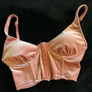 Forever 21 Pink Velvet Corset
